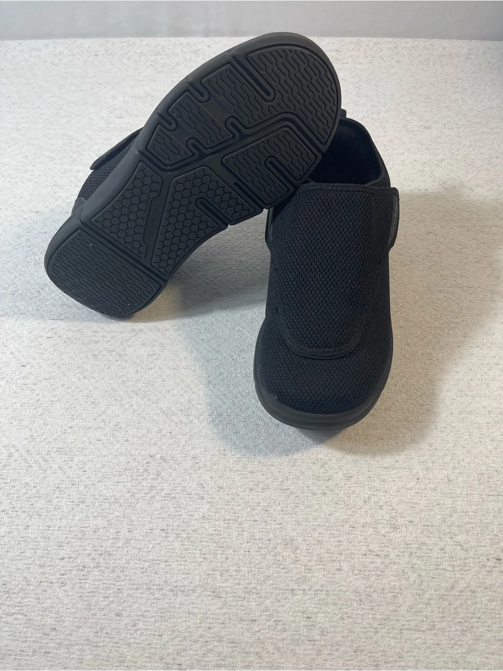 FitVille Easy Top Wings V2 Black Slip-On Diabetic Men's Shoes Size 9.5 SKU#0290